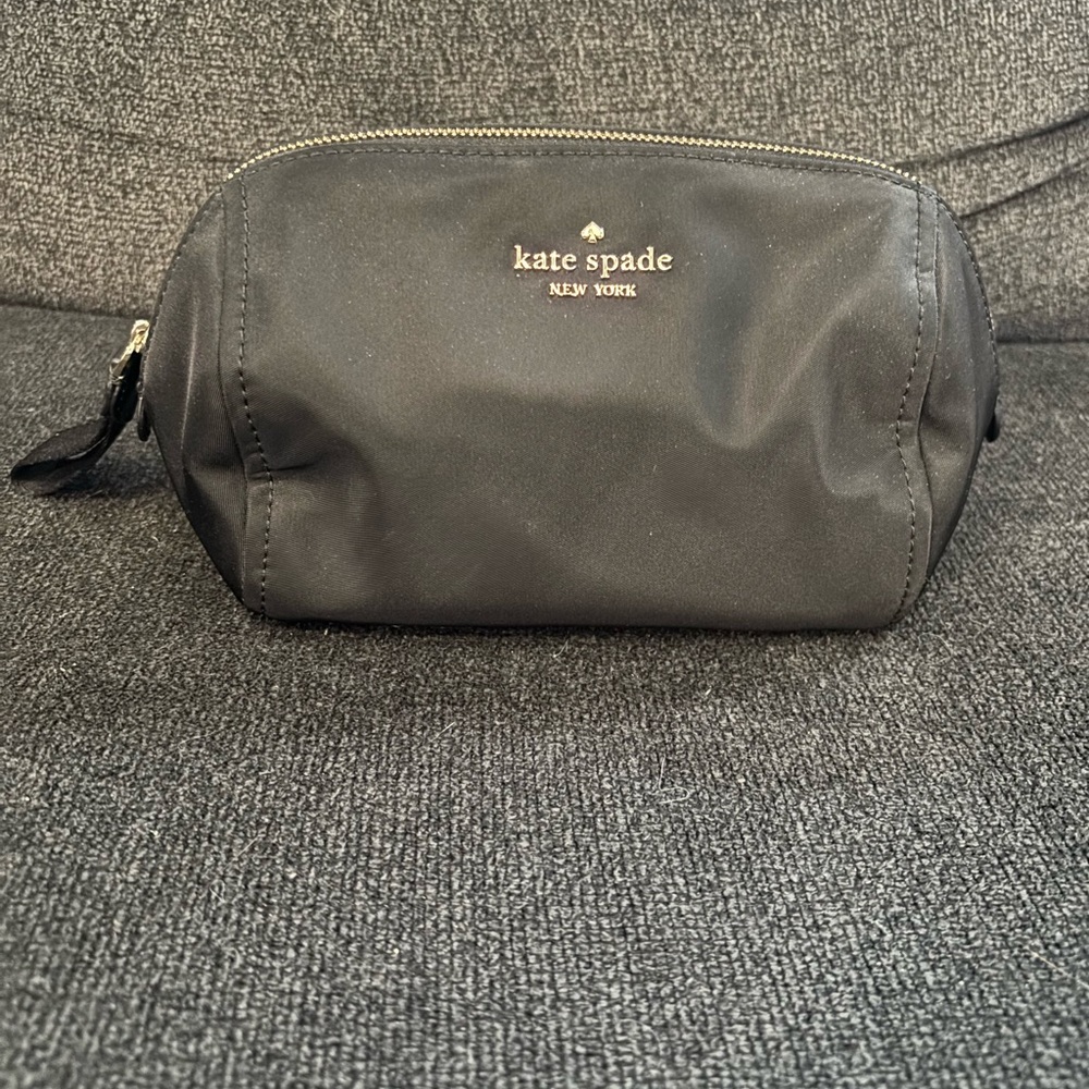 Kate Spade Black Cosmetic Bag with Gold Accents